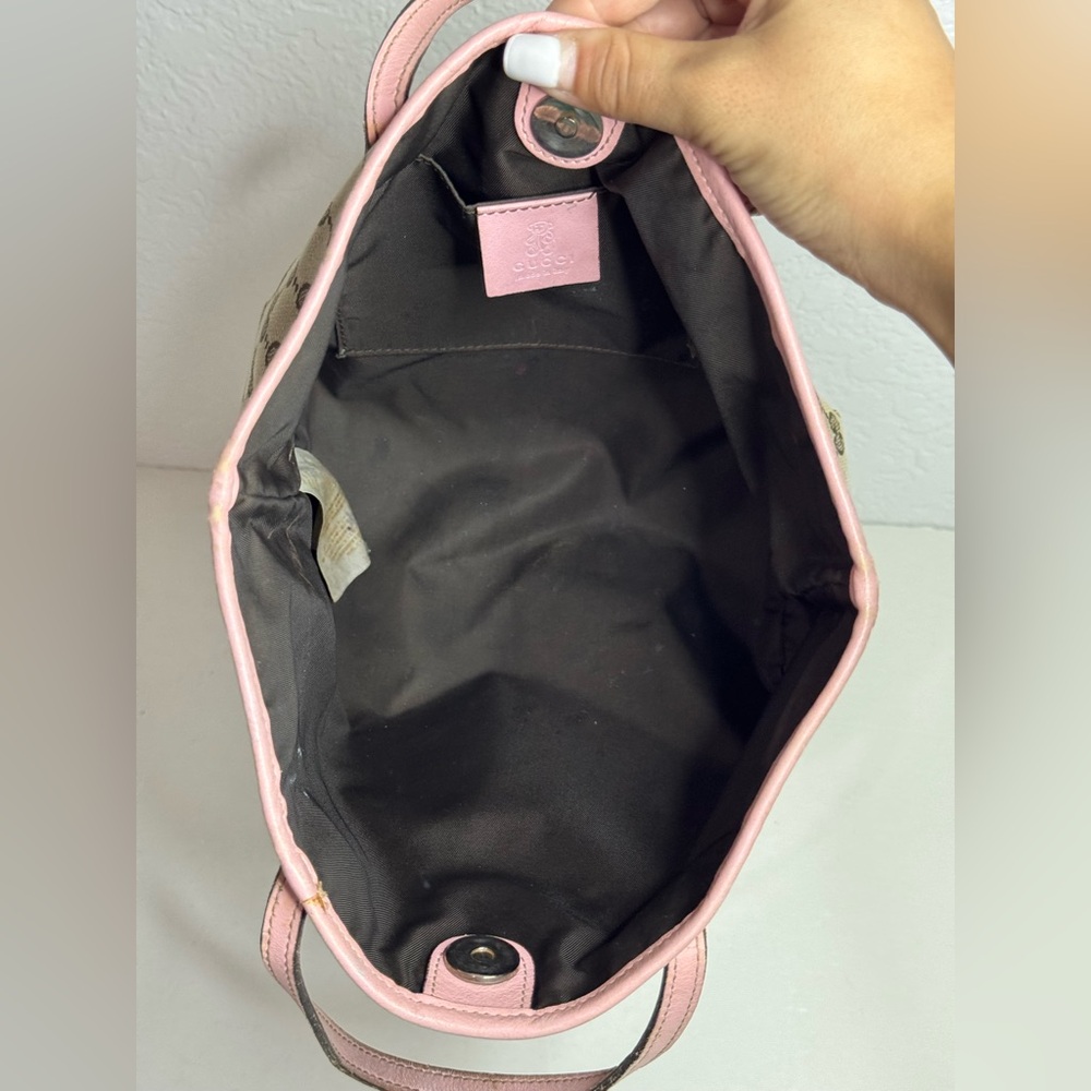 GUCCI GG Monogram Mini Zoo Bird Tote Pink - Picture 10 of 16